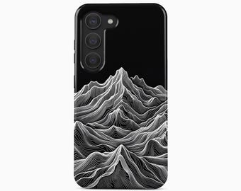 Topographic Mountain Line Art Phone Case - Samsung Galaxy, iPhone, Google Pixel