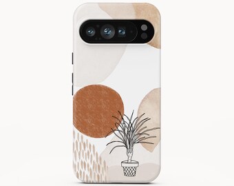 Boho Plant Abstract Art Phone Case for Google Pixel 8 Pro, iPhone 14 Pro