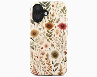 Custodia per telefono con stampa floreale boho acquerellata per iPhone 18 Pro Max, Samsung Galaxy S26 Ultra