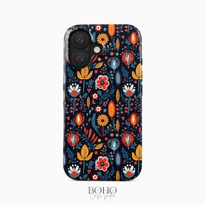 Boho Floral Phone Case: iPhone, Samsung Galaxy, Google Pixel