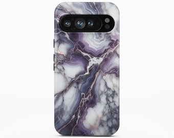 Purple Marble Phone Case for Google Pixel 10 Pro XL, iPhone 17 Pro Max