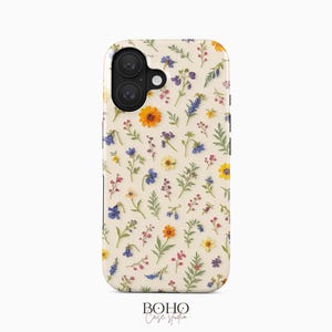 Pressed Wildflowers iPhone 17 16 15 14 13 Pro Max Plus Mini Air-hoesje