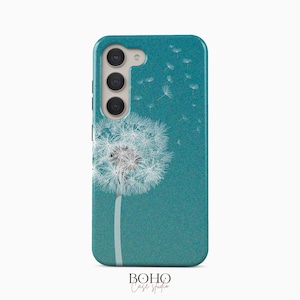 Dandelion Floral Phone Case on Teal: Samsung Galaxy, iPhone, Google Pixel