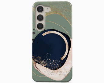 Grüne abstrakte Formen Handyhülle für Samsung Galaxy S24 Ultra Plus, iPhone 16 Pro