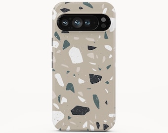 Green Terrazzo Phone Case for Google Pixel 10 Pro XL, iPhone 17 Pro Max