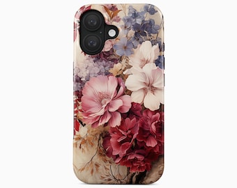 Vintage Floral iPhone Case | Romantic Botanical Flower Tough MagSafe | iPhone 17|12 Series
