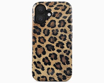 Funda con estampado de leopardo para iPhone, Samsung Galaxy y Google Pixel
