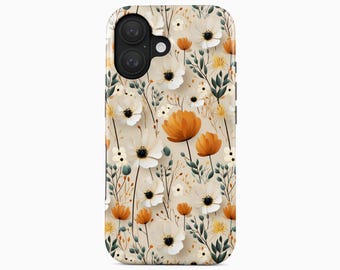 Boho Floral Phone Case, iPhone, Samsung Galaxy, Google Pixel