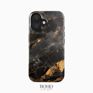 iPhone 16 Pro Max Case Black Gold Marble iPhone 15 Case, Samsung Galaxy S23 Plus, Pixel 7 Pro, iPhone 14 Pro Max, Galaxy S22 Ultra