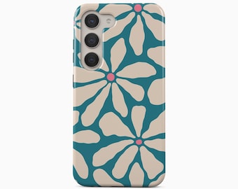 Funda floral retro para Samsung Galaxy S24 Ultra Plus y iPhone 14 Pro Max