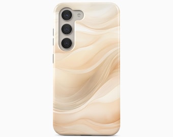 Krämigt vågigt telefonskal, minimalistisk iPhone, Samsung Galaxy, Google Pixel