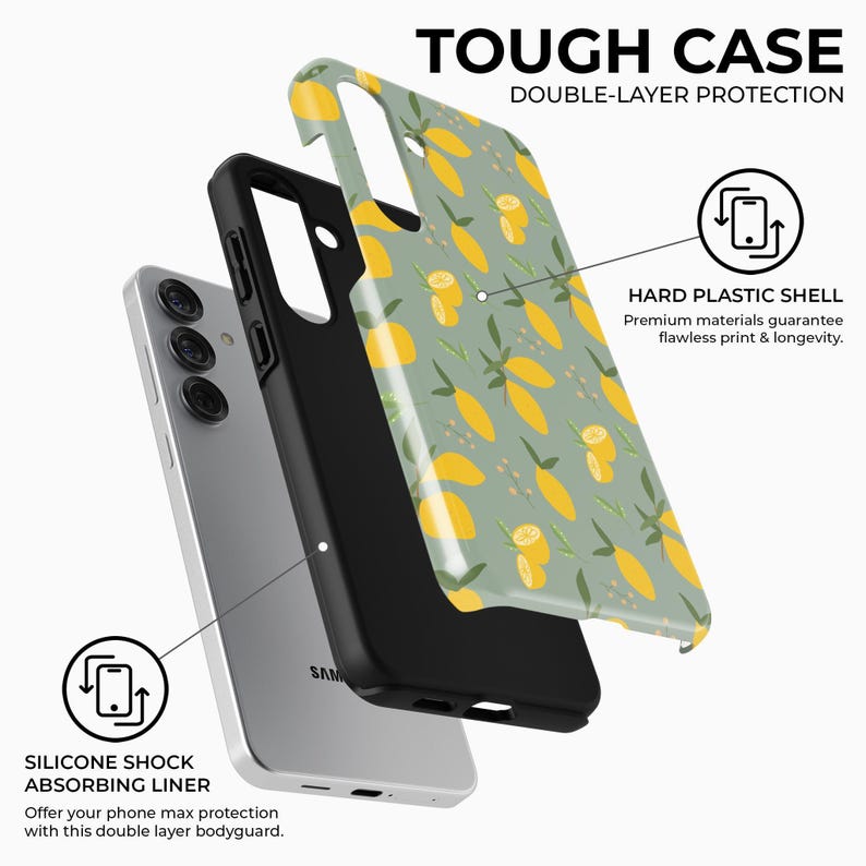Lemon Pattern MagSafe Case for Samsung Galaxy S26 S25 S24 S23 S22 Plus Ultra image 6