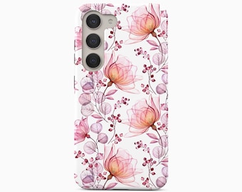 Funda para teléfono con flores rosas para Samsung Galaxy S24 Ultra Plus, iPhone 16 Pro Max