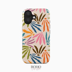 Retro Leaves Phone Case for iPhone 16 Pro Case, Samsung Galaxy S25 Case, iPhone 15 Pro Max, Galaxy S24 Plus, Pixel 8 Pro, iPhone 14 Case