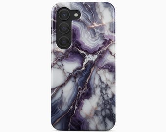 Purple Marble Phone Case for Samsung Galaxy S26 S25 S24 S23 S22 Plus Ultra