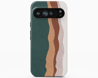 Coque de portable Boho Abstract Waves pour Google Pixel 10 Pro XL, iPhone 17 Pro