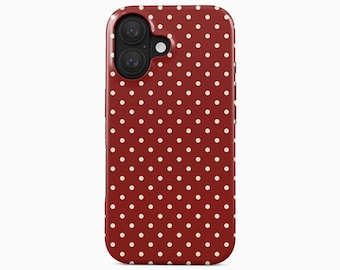 Red Polka Dot iPhone 18 17 16 15 14 Pro Max Plus Mini Case