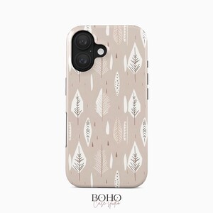 Boho Feather Pattern Phone Case: iPhone, Samsung Galaxy, Google Pixel