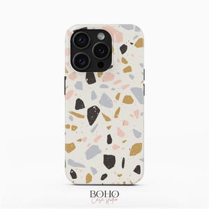 Terrazzo Texture Phone Case for iPhone 16 Pro Max, iPhone 15, iPhone 14 Pro, Samsung Galaxy S23 Plus, Galaxy S22 Ultra, Google Pixel 8 Pro
