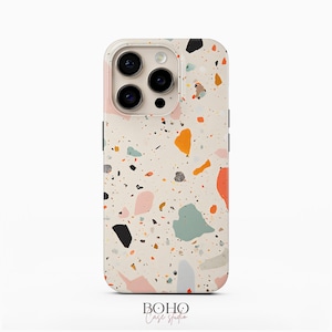 Funda de teléfono Terrazzo colorida para iPhone 17 16 15 14 13 Pro Max Plus