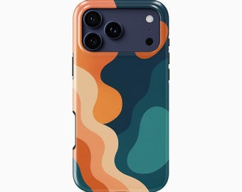 Abstract Wavy Shapes Phone Case for iPhone 17 Pro Max, Samsung Galaxy S26 Ultra