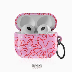 AirPods Pro Case GROOVY FLORAL LINES for AirPods 1st 2nd 3d Gen, Pro, Pixel Buds 2 Pro, Samsung Buds Pro 2, Live, Fe and more.