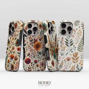 Boho Floral Phone Case for iPhone 18 17 16 15 14 Pro Max Plus