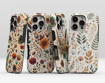 Boho Blommigt Mobilskal för iPhone 17 16 15 14 13 Pro Max Plus