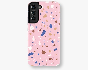 Pink Terrazzo Phone Case for Samsung Galaxy S23 Plus, iPhone 15 Pro, Galaxy S22 Ultra, iPhone 14, iPhone 13 Pro Max, Google Pixel 8 Pro