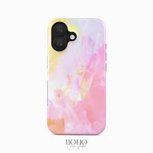 Custodia per telefono con motivo astratto rosa pastello per iPhone 17 Pro Max, Samsung Galaxy S26