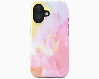 Pink Pastel Abstract Art Phone Case for iPhone 17 Pro Max, Samsung Galaxy S26