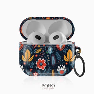 AirPods Pro Case BOHO FLOWERS for AirPods 1st 2nd 3d Gen, Pro, Pixel Buds 2 Pro, Samsung Buds Pro 2, Live, Fe and more.