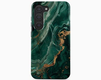 Emerald Gold Marble Phone Case for Samsung Galaxy S26 S25 S24 S23 Plus Ultra