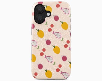 Fruit Pattern Phone Case, Boho Style for iPhone, Samsung Galaxy, Google Pixel