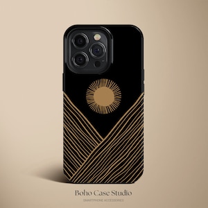Gold Sun Stripes iPhone 14 Case iPhone 13 Pro Max TOUGH Case / Boho Studio © / Aesthetic MagSafe iPhone 14 Plus Case