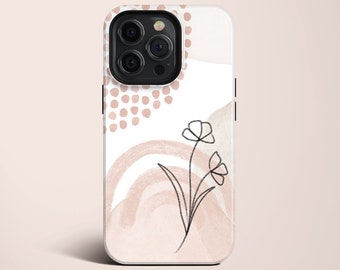 Abstract Line Art Flower iPhone 14 Pro Max Case iPhone 13 Pro TOUGH Case / Boho Studio © / Aesthetic MagSafe iPhone 14 Plus Case