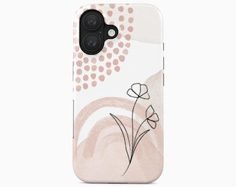 Funda rosa palo con estampado floral para iPhone 18, 17, 16, 15, 14 Pro Max Plus Air
