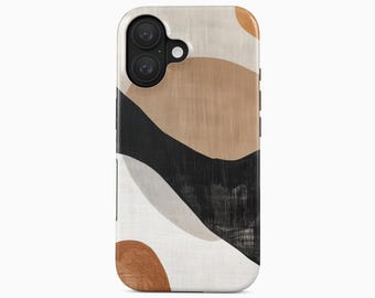 Neutral Abstract Phone Case Boho Minimal Earth Tone Design for iPhone, Samsung, Google Pixel