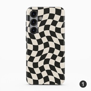 Funda MagSafe con diseño de cuadros ondulados para Samsung Galaxy S26, S25, S24, S23 y S22 Plus Ultra 1