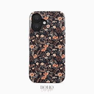 Boho Flower Pattern iPhone 14 Pro Max Case iPhone 15 Pro TOUGH Case / Boho Studio © / Aesthetic MagSafe iPhone 14 Plus Case