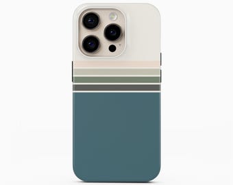 Funda retro con rayas pastel para iPhone 15 Pro Max y Samsung Galaxy S24 Ultra