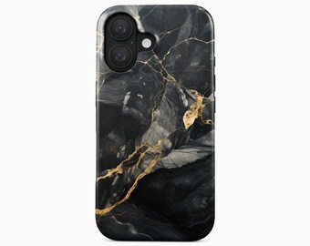 IPhone 16 Pro Case Black Gold Marble iPhone 15 Case, Samsung