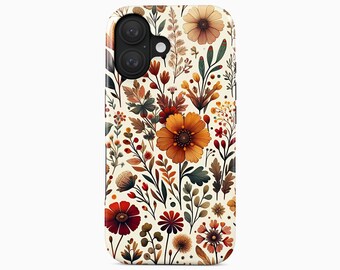 Akvarell Boho Blommigt Mobilskal till iPhone 15 Pro Max, Samsung Galaxy S24 FE
