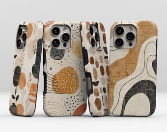 Abstract Beige Waves Phone Case for iPhone 17 16 15 14 13 Pro Max