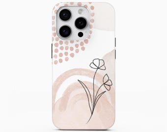 Capa rosa blush floral para iPhone 17 16 15 14 13 Pro Max Plus Air