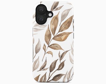 Boho Leaf iPhone 17 16 15 14 13 12 Pro Max Plus Mini Case