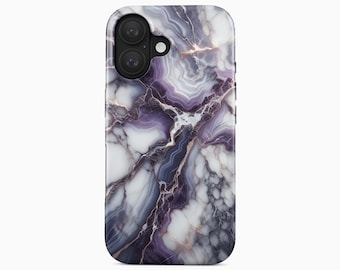 Lila Marmor iPhone 18 16 16 15 14 Pro Max Plus Mini Air Hülle