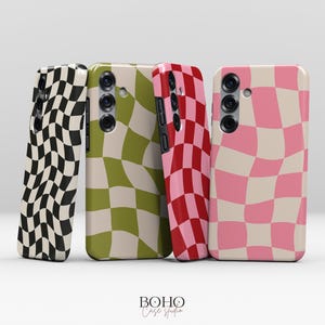 Funda MagSafe con diseño de cuadros ondulados para Samsung Galaxy S26, S25, S24, S23 y S22 Plus Ultra imagen 1