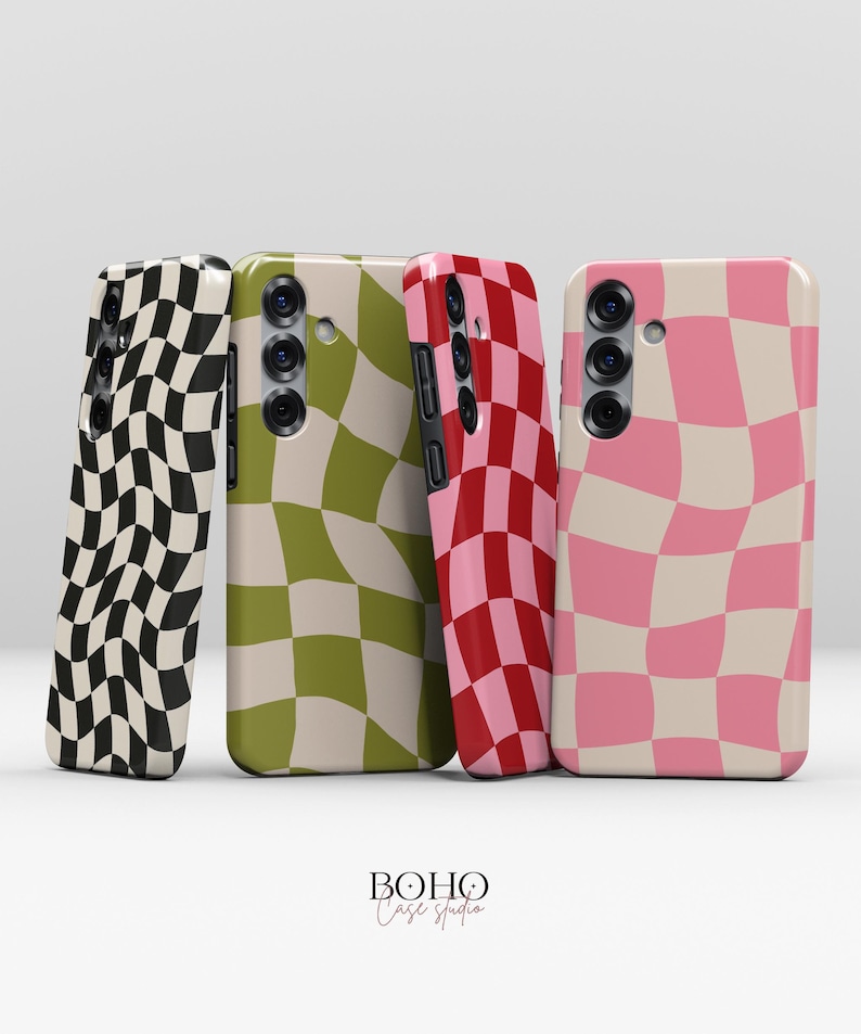 Funda MagSafe con diseño de cuadros ondulados para Samsung Galaxy S26, S25, S24, S23 y S22 Plus Ultra imagen 1