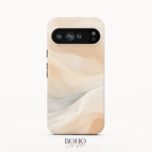 クリーミーウェーブ柄のスマホケース（Google Pixel 10 Pro XL、iPhone 17 Pro Max対応）